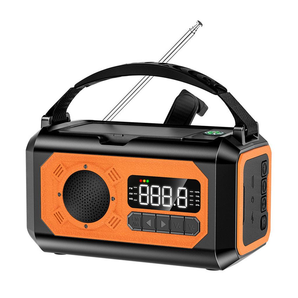 12000mAh Weather Radio AM/FM/NOAA Multifunction Radio Hand Crank Solar Portable Emergency Radio Reading Lamp for Outdoor Camping