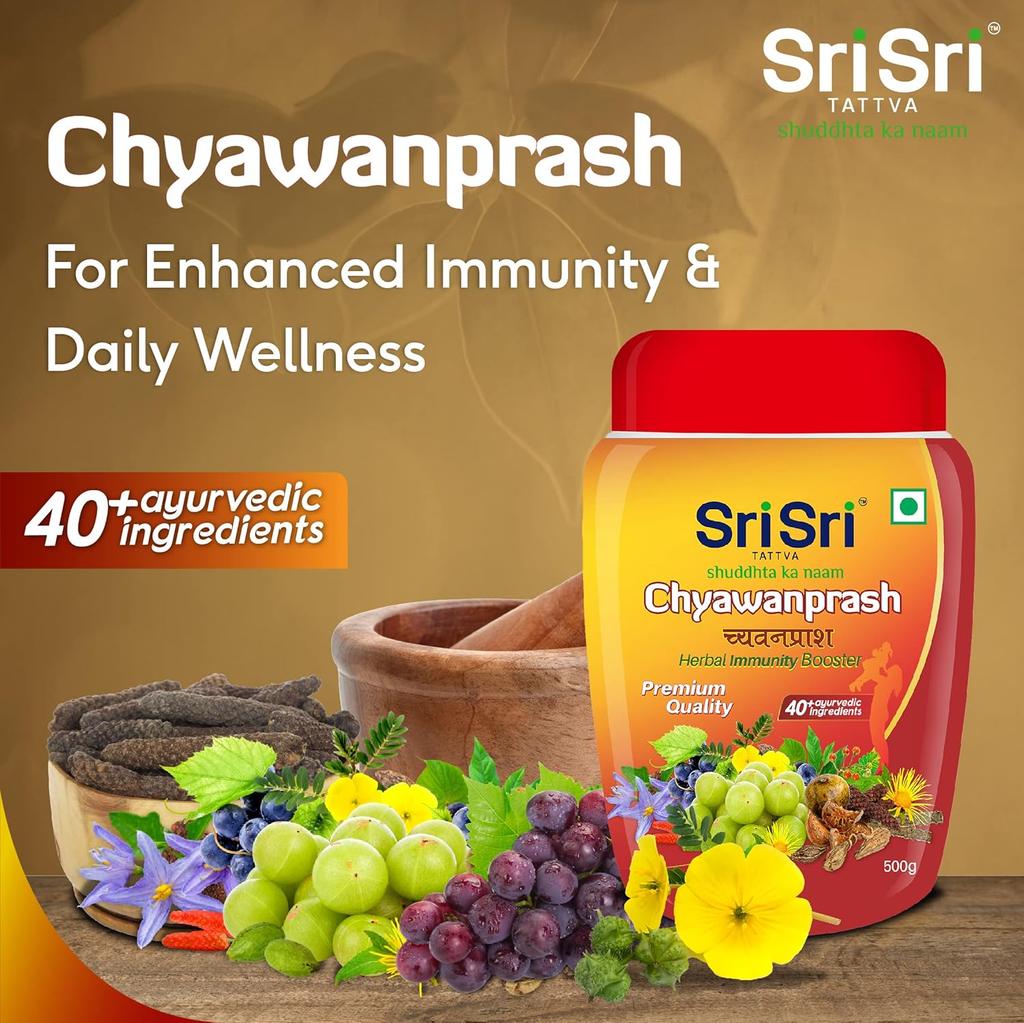 Sri Sri Tattva Chyawanprash Integratore Immunitario Erboristico Con Confezione da 500g Per Forza Vitalità ed Energia