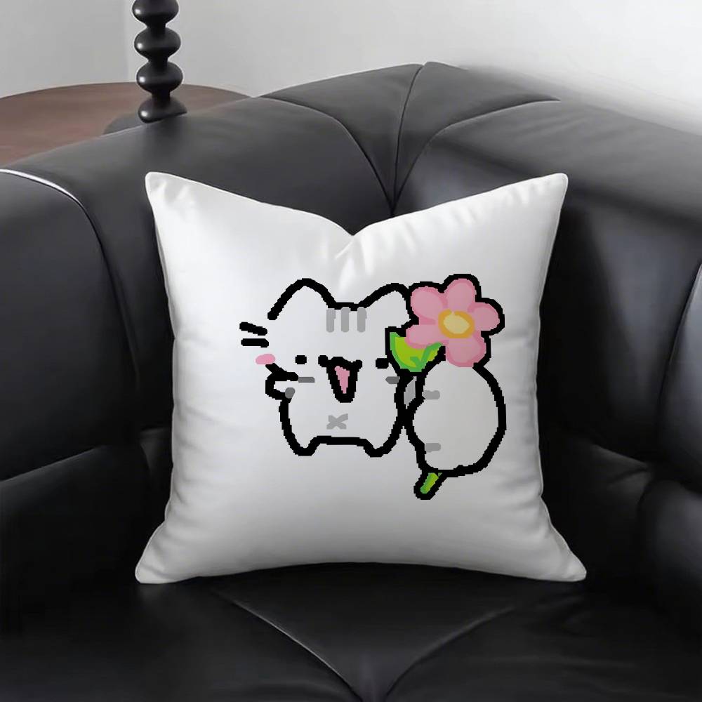 Cute BBasiilleaf CATs Pillow Case Fashion Square Pillowcase Bedroom Sofa Room Ins Decoration Leisure