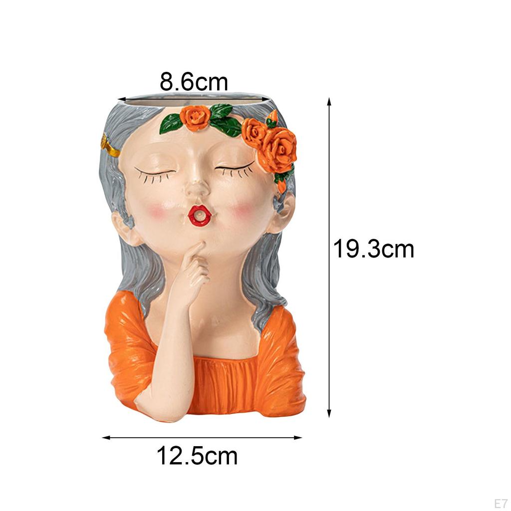 Flower Pot Sculpture Fresh Unique Bust Vase with Hole for Home Decor Outdoor