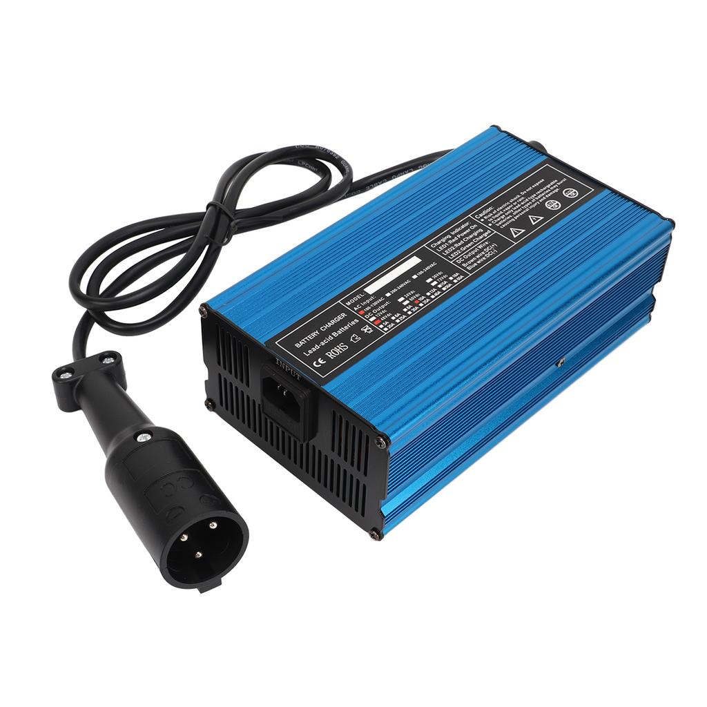 Golf Cart Ladegerät DC 48V 10A 3-Pin Rund   Universell passend für Golf Carts mit 48 Volt System