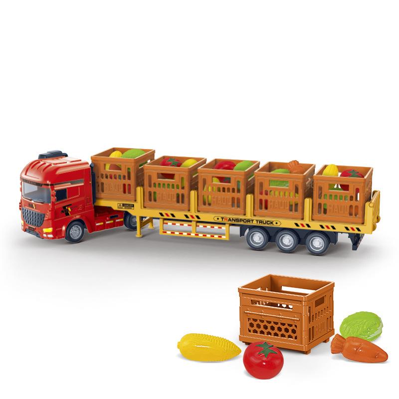 Großes Automodell Kinderspielzeug Simulation Druckguss Straßenblockade Obst Gemüse Trägheits-Transport-LKW-Spielzeug Kindertagsgeschenke