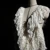 90x16cm Creative Coarse Tassel Wave Woolen Fabric Handmade DIY Decoration Exaggerated Clothing Coat Jacket Designer Fabric