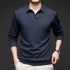 Men's Spring Autumn New Designer High End Brand Scissor Lapel Long Sleeve Polo Shirt Casual Lapel Comfort T-Shirt Men's Clothing