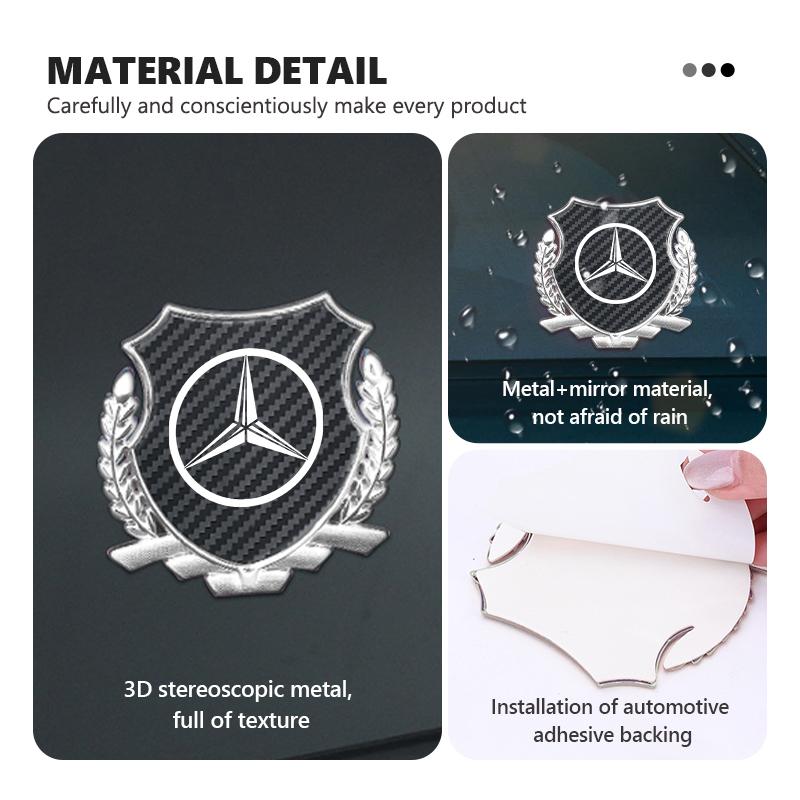 CGRE6 For Benz 3D Alloy Car Trunk Window Side Emblem Badge Decal Decoration Sticker Exclusive AMG W124 W203 W204 SPRINTER V CLASS