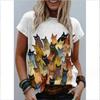 Summer 3D Digital Printing Cat Painting Casual Women's T-shirt Cat Pattern Printing Round Neck Shirt