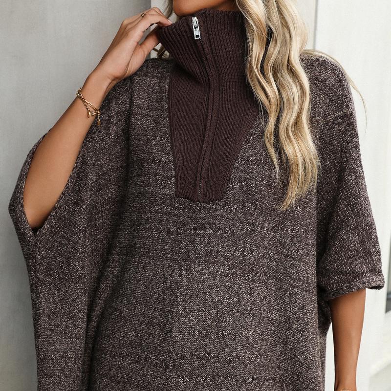 IHUASU Женская осенне-зимняя мода средней длины вязаный свитер с длинным рукавом — фото 7