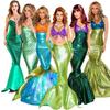 Halloween Costume Adult Mermaid Sequin Princess Dress Fishtail Cosplay European and American Amazon Hot-Selling Mermaid Dress