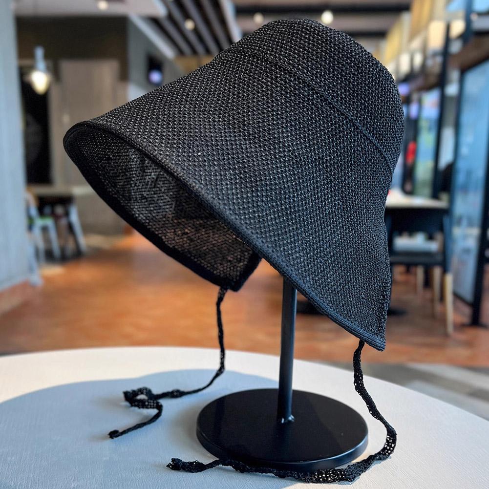 Summer Straw Weaving Shade Hat Linen Straw Regency Protection Cap Sun Big For Summer Hats Bonne X4Z3
