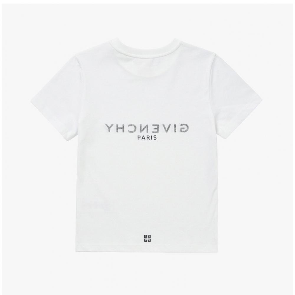 Givenchy H25446 10p Archetype Logo Print Kids Short Sleeve Tee