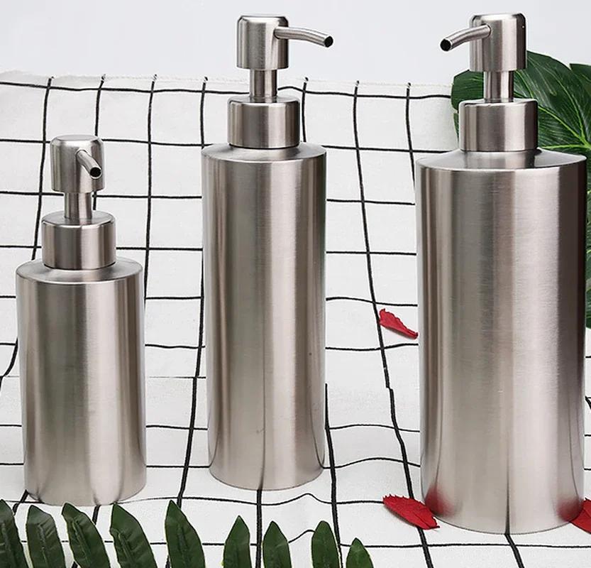 304 Stainless Steel Liquid Soap & Lotion Dispenser Pump -250/350/550ml for Kitchen/Bathroom/Office(Durable, Corrosion-Resistant)