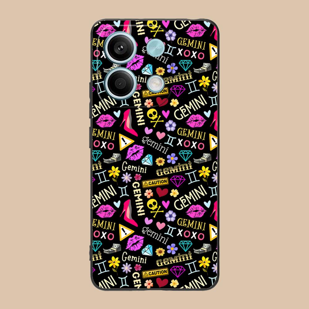 Zodiac Sign Gemini Mobile Phone Case for Xiaomi 15 14 13 12 Mi 11 T Ultra Lite Pro S X 5G Colorful Printing Cover Luxury Pretty