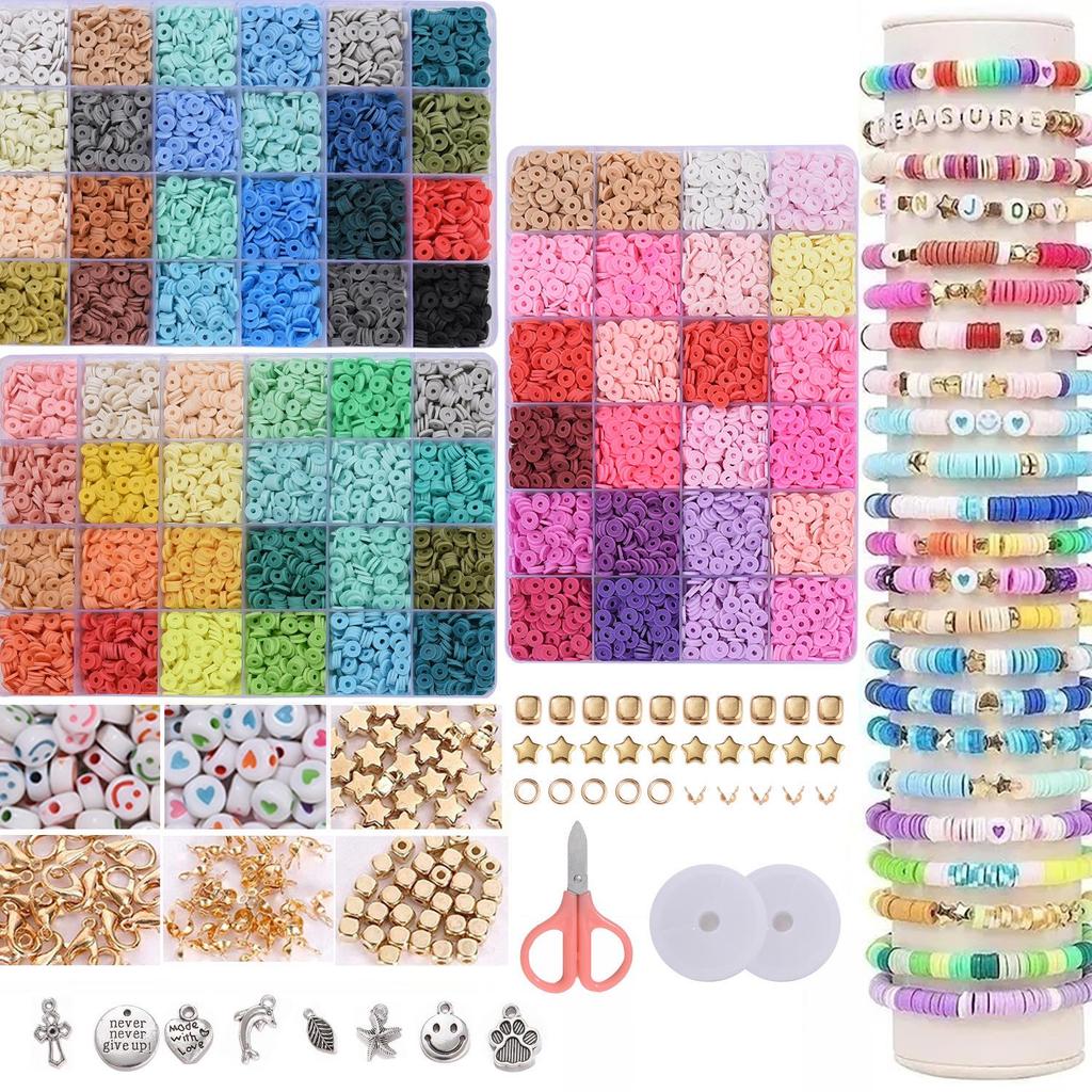 Polymer Clay Bead DIY Bracelet Kit - Beading Materials & Accessories Set