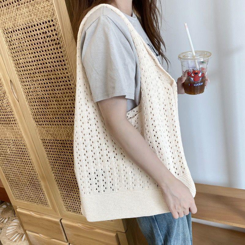 

Retro Knitted Large Capacity Beach Tote Bag