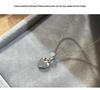 925 Sterling Silver Heart Pendant Necklace with Diamond Inlay - Elegant & Versatile Clavicle Chain for Women
