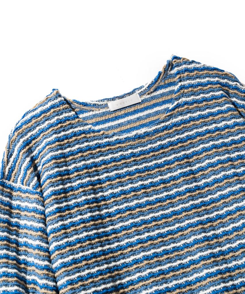 VASTIC Oversized Grunge Striped Knit_Blue