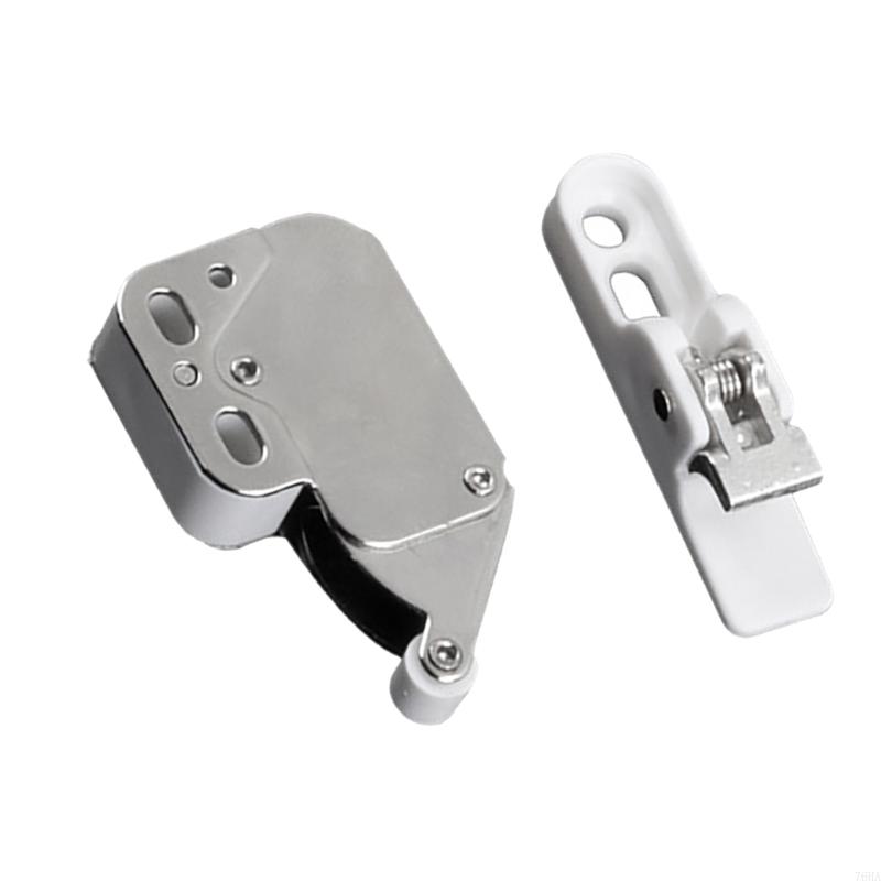 Skříňkové push-open západky Dotykové západky Záskokový zámek Vratný uzamykací mechanismus Záchytky typu push Otevírací záchytky Zámek