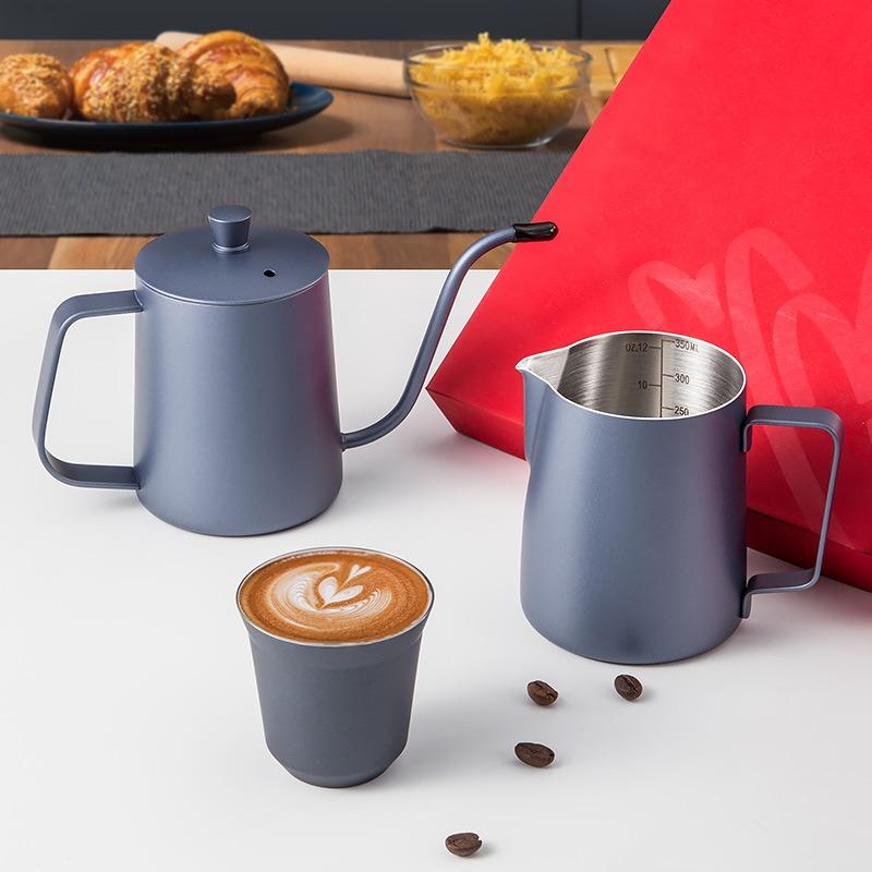 Sharp-mouthed Decorative Pitcher with Thickened 304 Stainless Steel Coffee Frothing Cup - Professional Coffee Machine Milk Frothing Cup