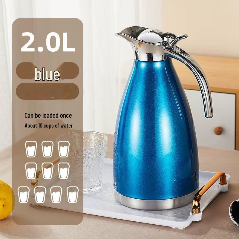 2L European Style Double Layer 304 Stainless Steel Insulated Hot & Cold Water Coffee Kettle