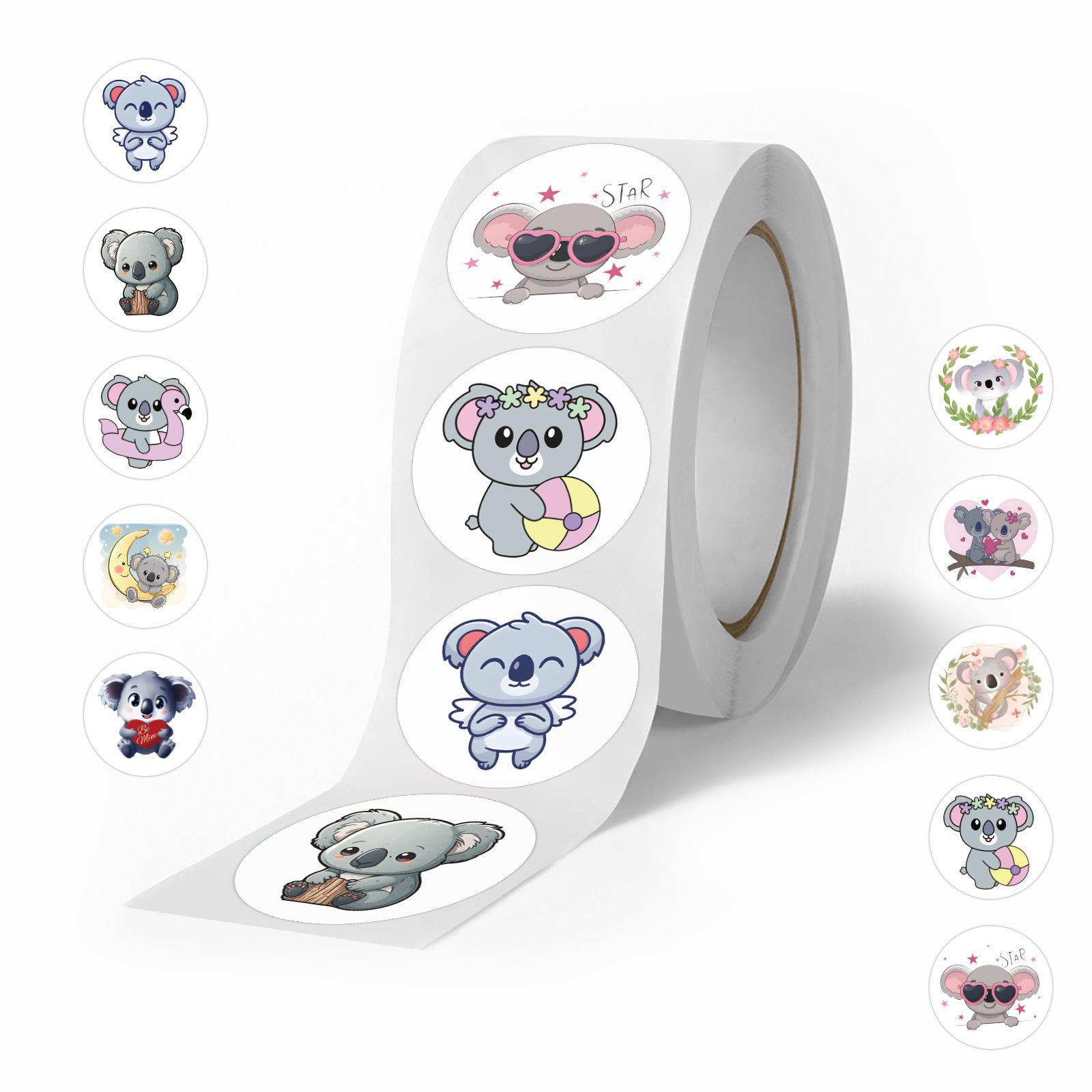 

500 Pieces/Roll Cute Koala Decorative Tape for Journals, Suitcases, and Phone Cases