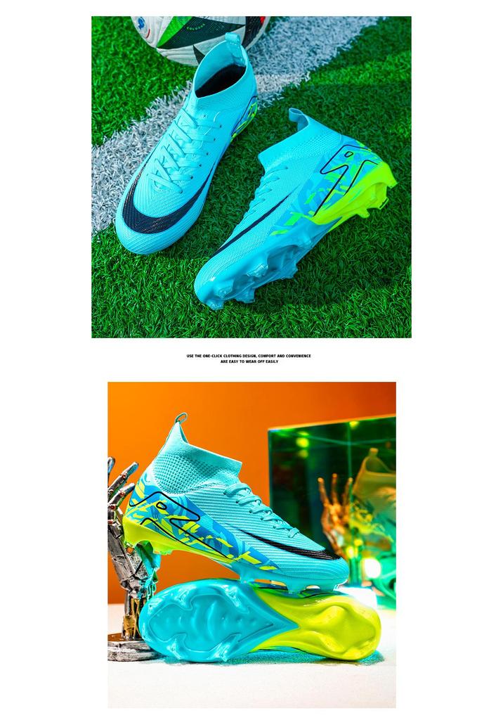 Unisex Football Boots with Long Spikes & Small Studs for Youth & Students, Ideal for Competitions & Training