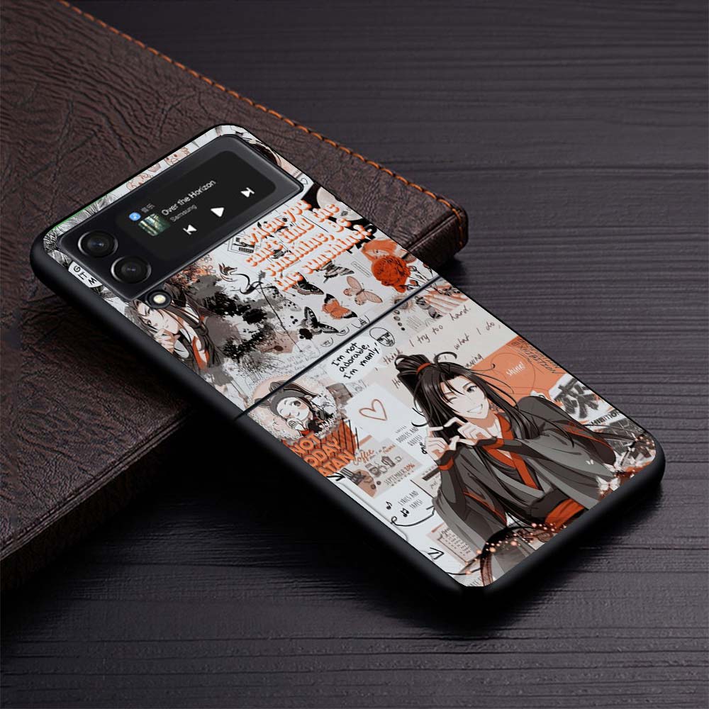 Mo Dao Zu Shi MDZS Manga Phone Case for Samsung Galaxy Z Flip3 5G Flip4 Flip5 Black Hard Cover Z Flip 5 4 3 PC Shell Zflip3 Coqu