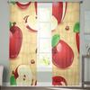 Apple Red Ladybug Weaving Window Treatment Tulle Modern Sheer Curtains for Kitchen Living Room the Bedroom Curtains Decoration