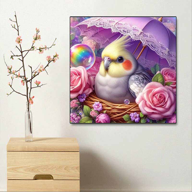 New Arrival 5D DIY Full Circle Diamond Painting "Cute Parrot" Embroidery Cross Stitch Home Decor Gift