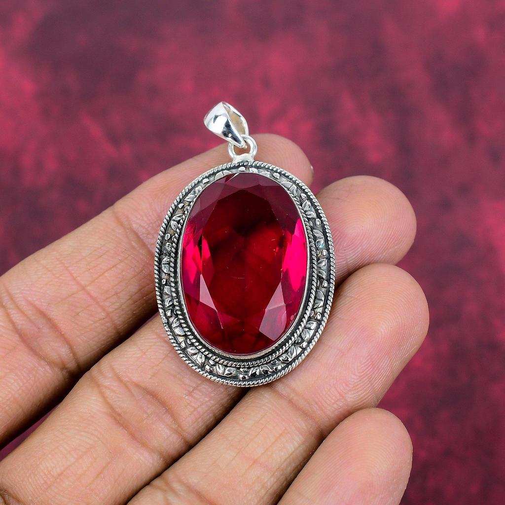 Rubellite Pendant, 925 Sterling Silver Pendant Gemstone Jewelry, Handmade Pendant Amazing Jewelry, Gift For Her