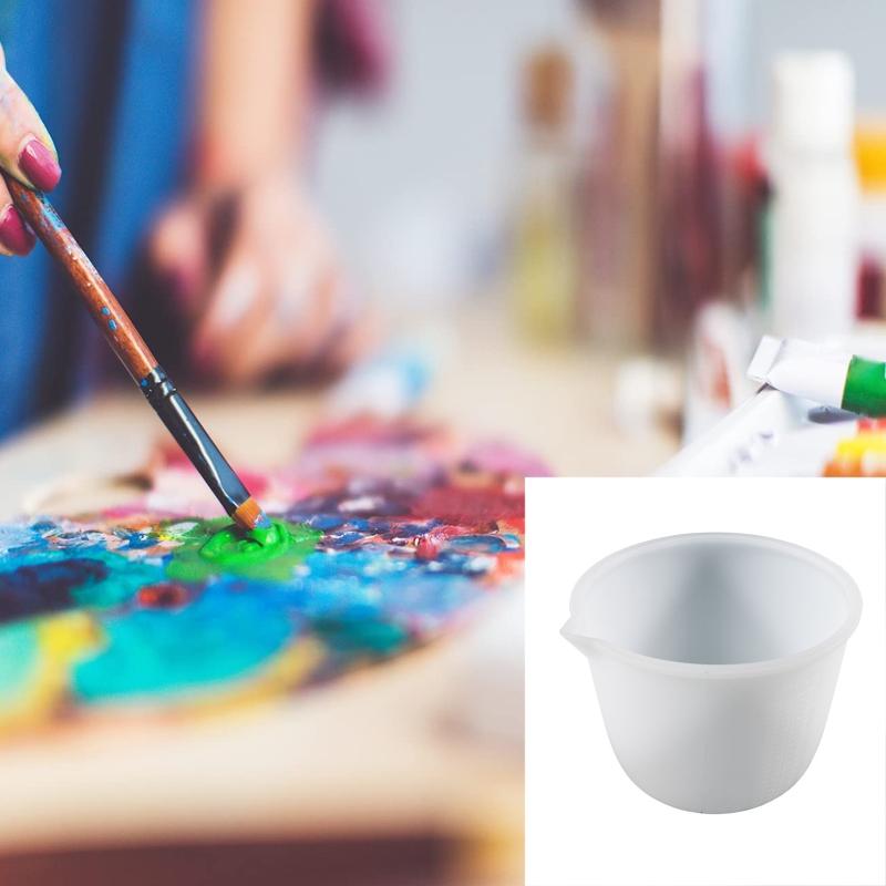 Silicone Measuring Cup Resin Epoxy Graduated Cups Transparent Scale Cups for Resin Art 600/1000ml for Jewelry Lab Use