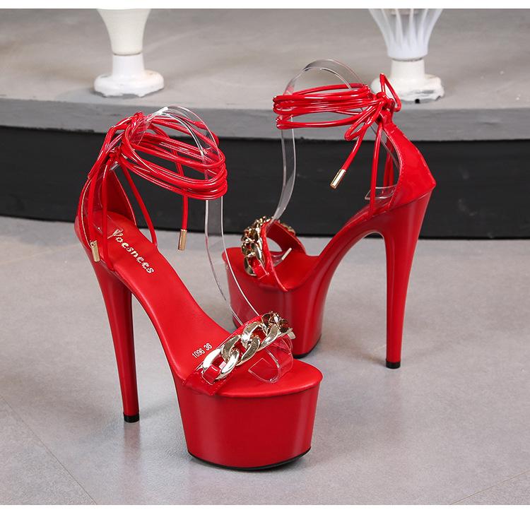 Tocuri înalte Stiletto Sandale sexy super înalte Femei Vară Pantofi de damă Sandale Seria 1986 Toc 18 cm 5 cm Platformă LFD