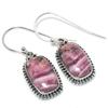 Natural Rhodochrosite Gemstone 925 Solid Sterling Silver Gift Earring 1.25" r8Y98