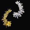 Irregular Rhinestone Ear Bone Clip No Hole High Sense Niche Symmetrical Full Diamond Ear Clip Earrings Female Versatile
