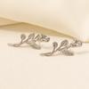 Elegant Plant Rose Flower Leaf Ear Studs For Women Men Accessories Real Gold Plated Stainless Steel Earrings Kpop Fashion Aretes