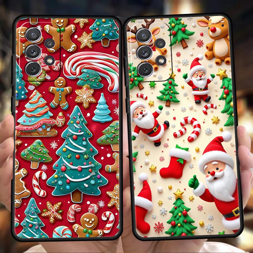 New Year Christmas Phone Case for Samsung Galaxy A13 A15 A22 A23 A25 A31 A32 A33 A35 A41 A51 A52 A53 A55 Soft TPU 5G Shell Capas
