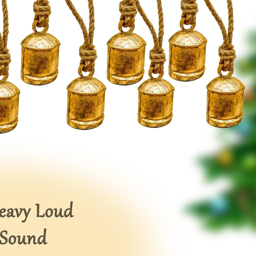 Zestaw 3 dużych dzwonków Harmony Cow, idealny prezent na Boże Narodzenie, duże zabytkowe ręcznie robione rustykalne dzwonki na szczęście ze sznurkiem