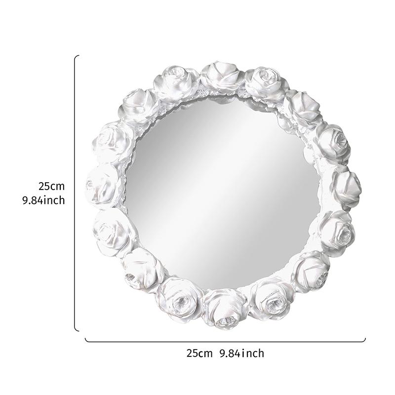 Rose Relief Decorative Trays Mirror Glass Storage Tray Gourmet Photo Shooting Props Living Room Decoration Handicraft Gifts