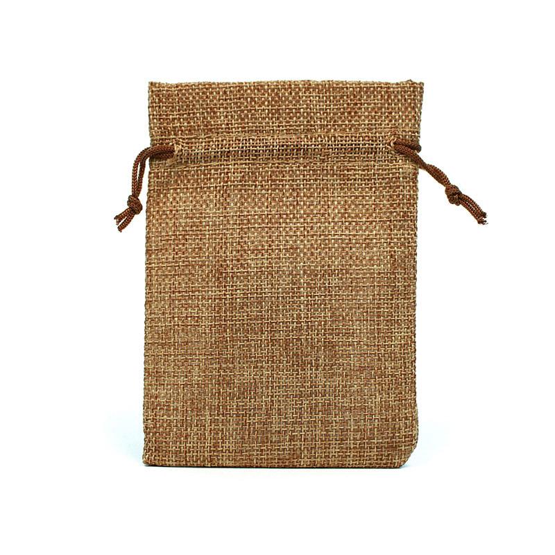 10Pcs/Lot Drawstring Natural Burlap Bag Jute Gift Bags Multi Size Jewelry Packaging Wedding Bags with Candy Bag Wholesales
