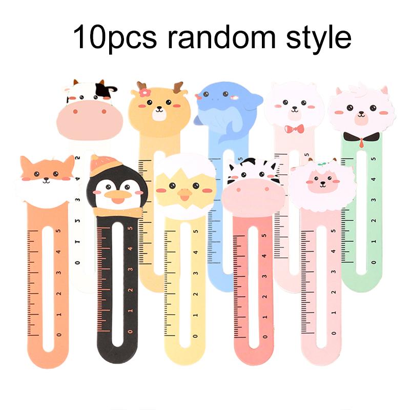 

10/20/50 шт. Мультяшные животные закладки линейка двойного назначения офисные образовательные принадлежности милые подарочные призы студенческие творческие канцелярские принадлежности TMZ