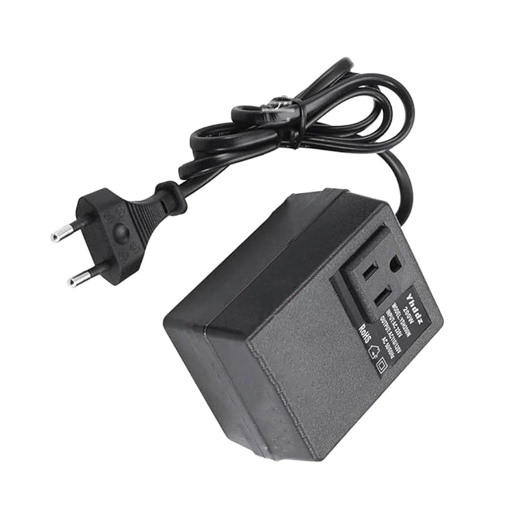 Transformator Convertor de Tensiune 200W EU la US - Transformator Coborâtor 220V la 110V Monofazat Adaptor de Călătorie Stecher EU