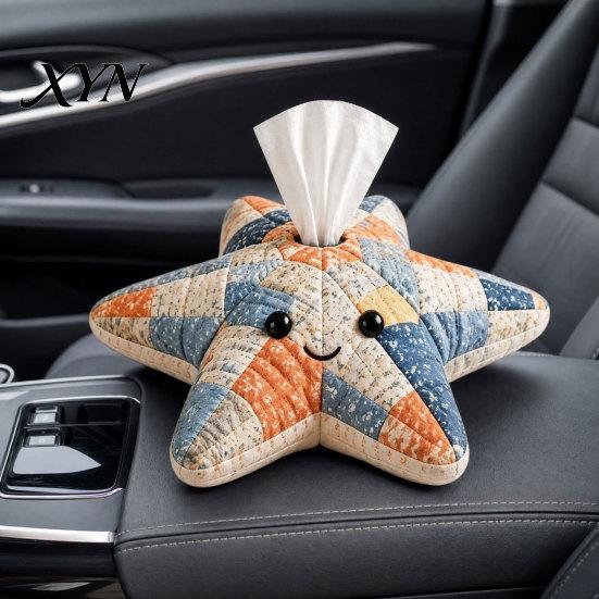 Clownfish Tissue Box DIY Box, Top Opening Soft Fabric Cover, Marine Animal Theme Suede Texture Dispenser, Multipurpose Patchwork Designs Sewing