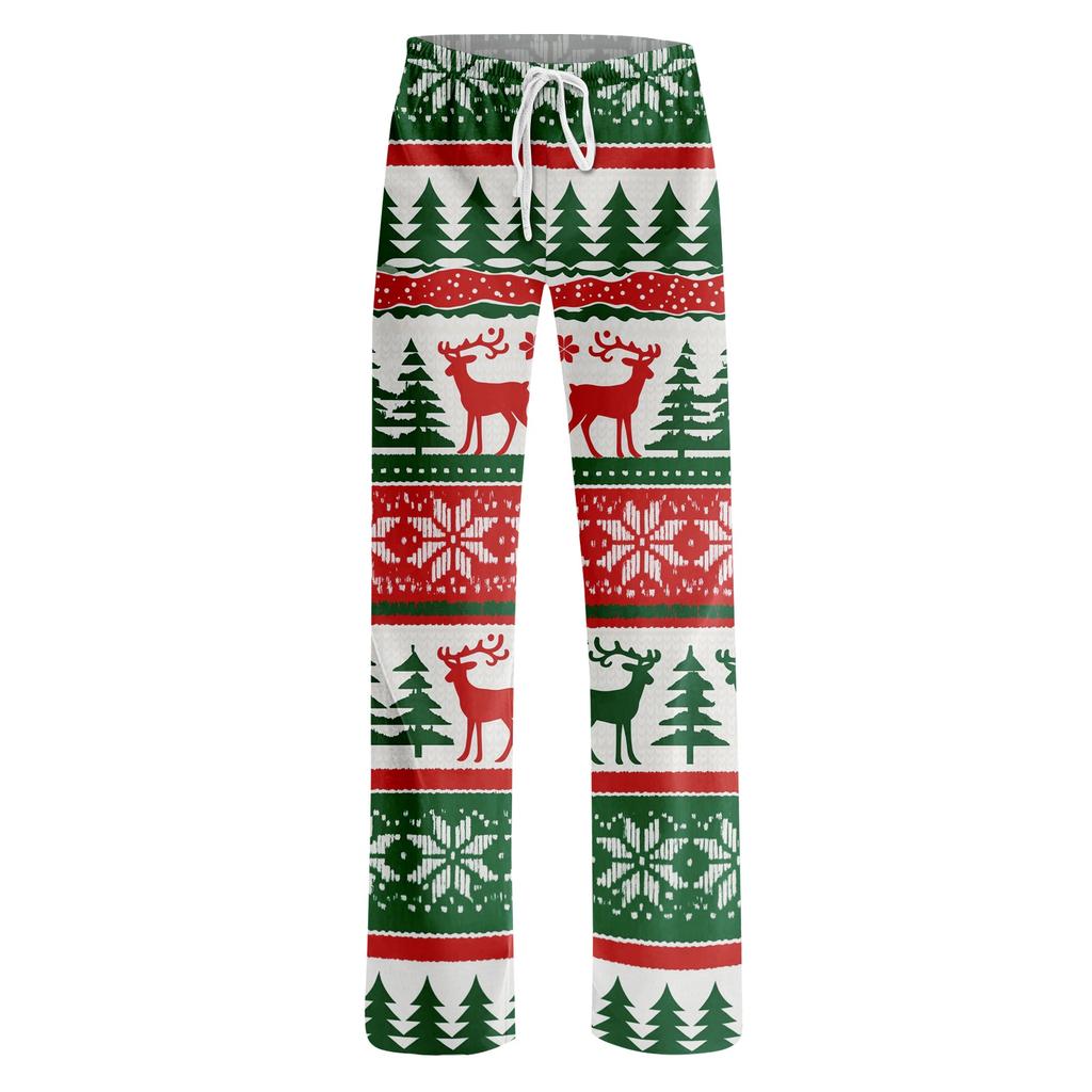 Women's Christmas Print Casual Pants with No Pockets
