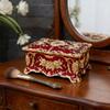 Elegant European Rose Engraved Metal Jewelry Box For Rings Necklaces Earrings With Soft Lining