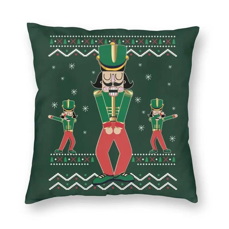 Nutcracker Doll Print Sofa Cushion Cover Pillowcase Home Decoration Party Car Bedding