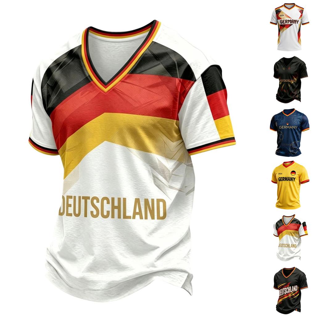 Men's Casual Printed V Neck Lightweight Breathable Short Sleeve Shirt Suitable for Everyday Wear and Outdoor Activities