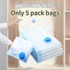 5/10PCS Vacuum Storage Bags - Space Saving for Clothes & Bedding, Vacuum Seal Packets, Folding Compressed Organizer Bags