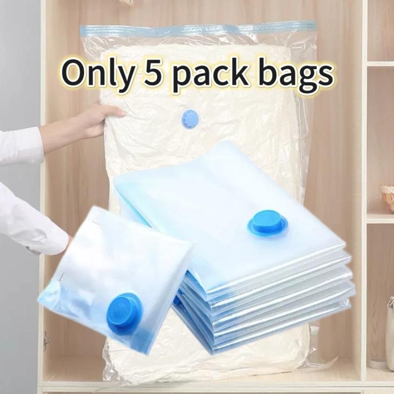 5/10PCS Vacuum Storage Bags - Space Saving for Clothes & Bedding, Vacuum Seal Packets, Folding Compressed Organizer Bags