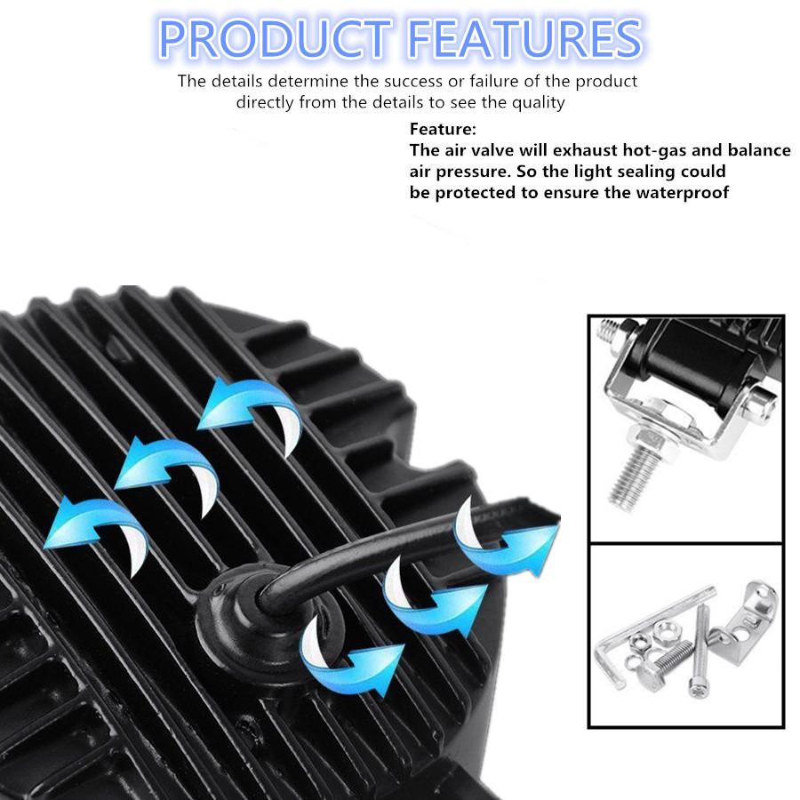 2PC 3Inch 12V 24V 6500K 40W Waterproof Round CREE LED Angel Eyes Light Bar Offroad Car Boat Led Work Light Spot Light