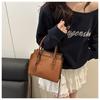 Women's Faux Leather Color Block Tote Bag Large Capacity Mother Daughter Set Shoulder Bag Fashionable Casual Handbag