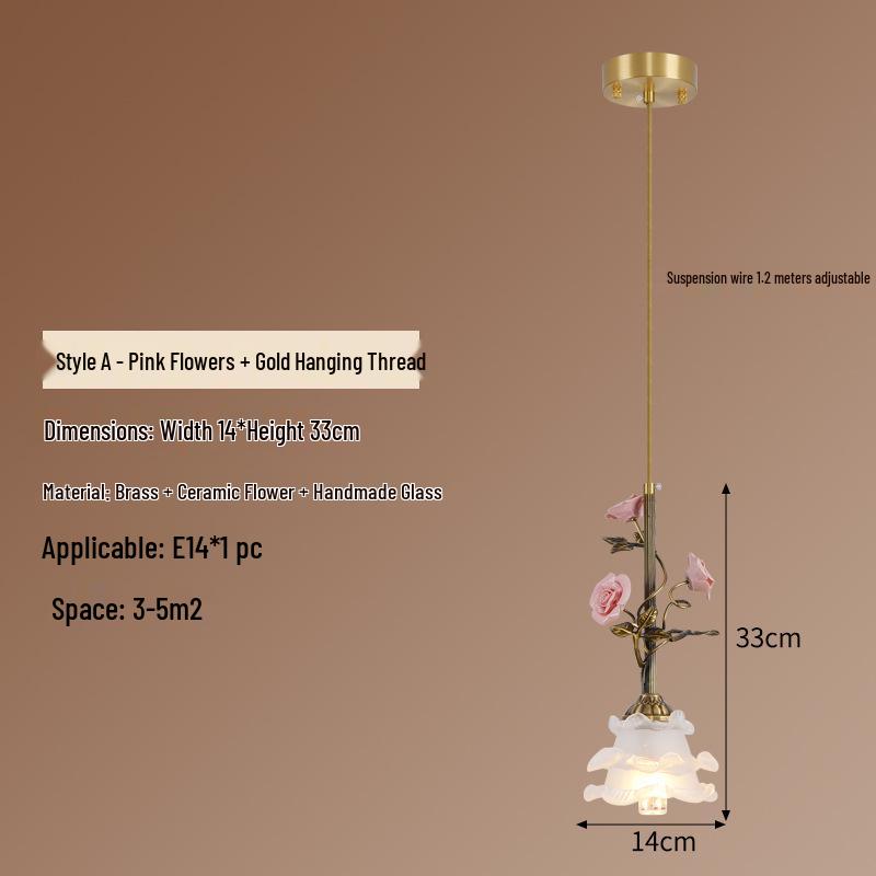 American Minimalist Copper Pendant Lamp for Modern Bedside Use